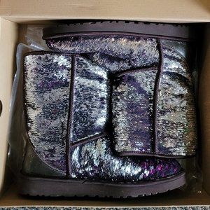 RARE NIB Rainbow Purple Ombre Sparkle UGG Boots Size 10 GORGEOUS!